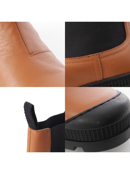 Loewe Leather Side Gore Volume Sole Chelsea Boots Ankle Short Shoes Tan Brown main image 4